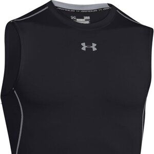 Black Under Armour HeatGear Compression Sleeveless T-Shirt